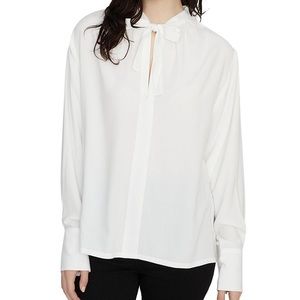 Sanctuary White Tie Neck Botton Down Blouse